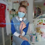 Heart to heart with nanny's stethoscope.