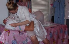 Talking gently to Baby C.